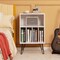 Freestanding Record Player Stand Record Storage Cabinet with Metal Legs